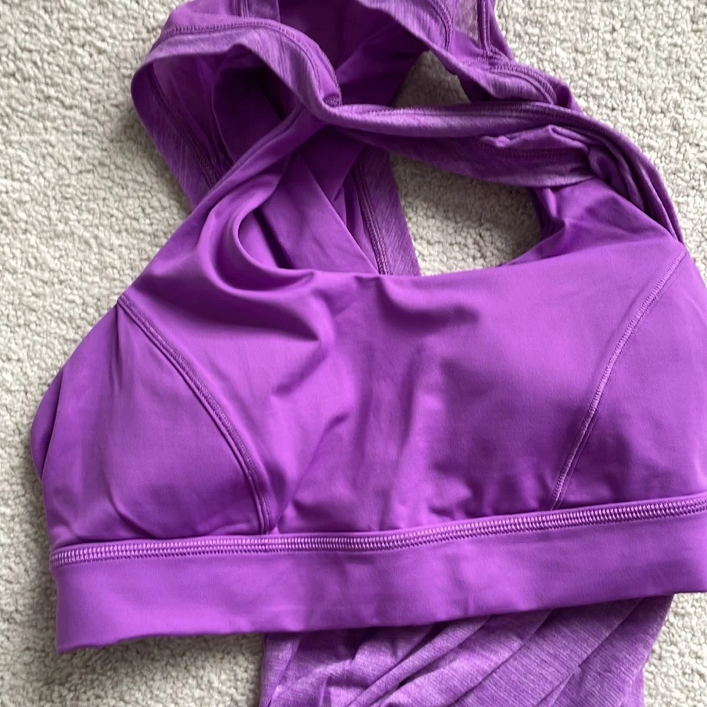 Lululemon work the circuit tank in Heathered Moonlit Magenta